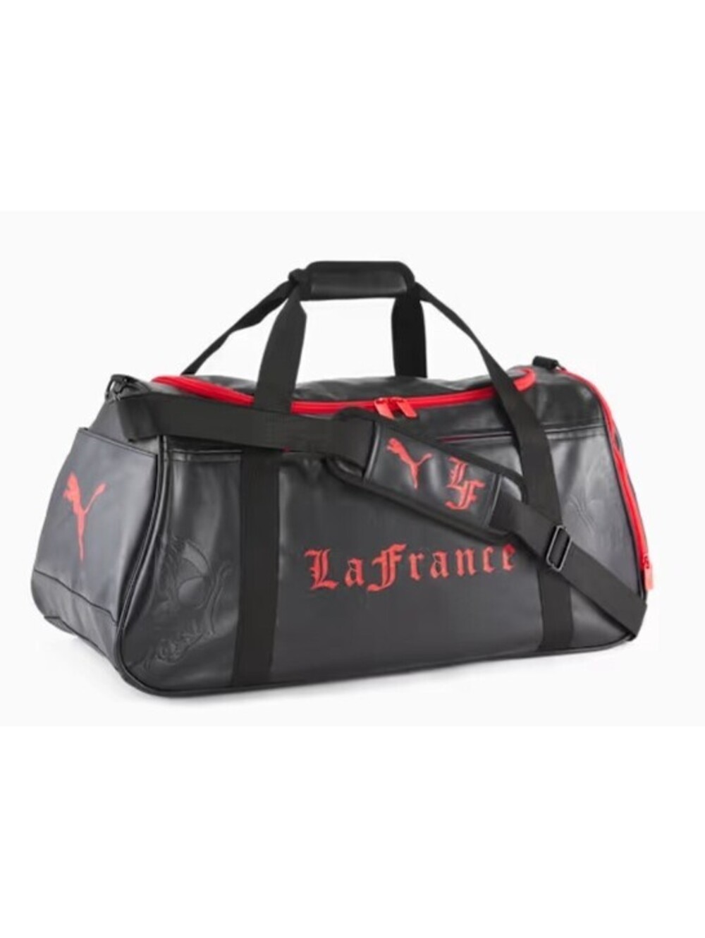 PUMA x LAMELO BALL LaFrancé Amour 24" Duffel Bag $180 Faux Leather BLACK RARE!